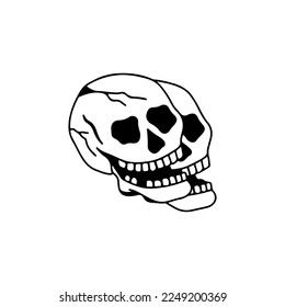 vector illustration of double skulls