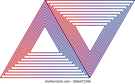 Ilustración vectorial del gráfico de triángulo doble