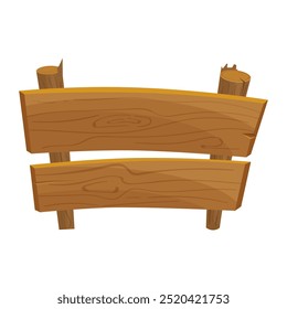Vector illustration of a double wooden signpost, great for navigation themes.