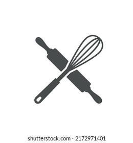 a vector illustration of a dough beater or egg and dough roll cookware