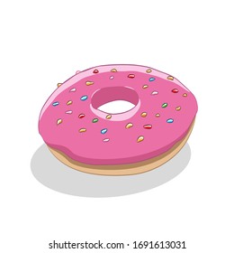 Vector Illustration of Doughnut Icon on a White Background