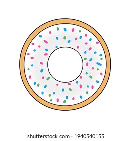 Vector illustration of  doughnut isolated on white background