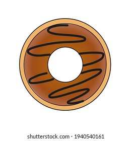 Ilustración vectorial de la rosquilla aislada en fondo blanco