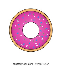 Vector illustration of  doughnut isolated on white background
