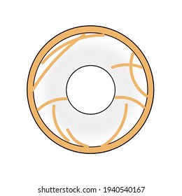 Vector illustration of  doughnut isolated on white background