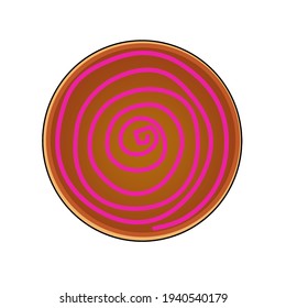 Ilustración vectorial de la rosquilla aislada en fondo blanco