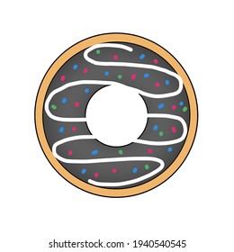 Vector illustration of  doughnut isolated on white background