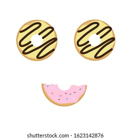 Vector illustration doughnut with smile face emotion