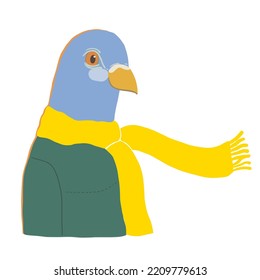 Vector illustration of dove character