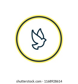 Vector illustration of dove icon line. Beautiful events element also can be used as pigeon icon element.