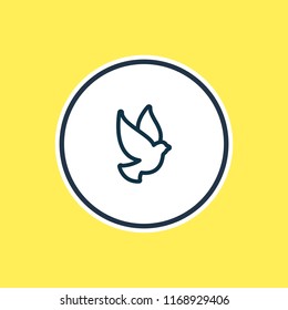 Vector illustration of dove icon line. Beautiful events element also can be used as pigeon icon element.