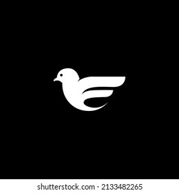 vector illustration of a dove for an icon, symbol or logo. bird flat logo