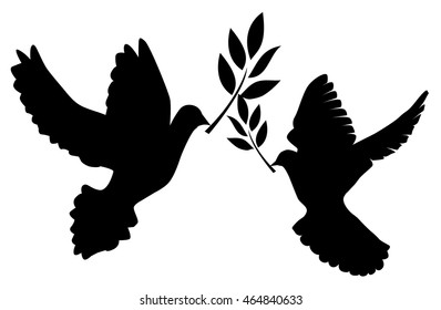 vector illustration of a dove with olive branch