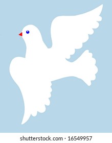 ilustración vectorial de la paloma en fondo azul