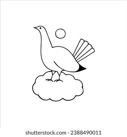 vector illustration of a dove on a cloud