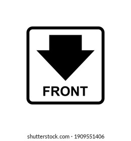 Vector illustration of a down arrow. Front symbol.