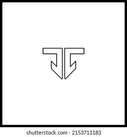 Vector illustration of down arrow. Icon flat style, contour color black 