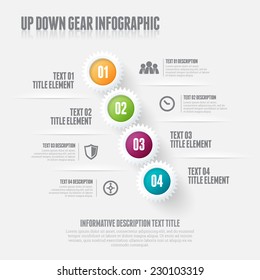 Vector Illustration Of Up Down Gear Infographic Design Elements.