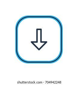 Vector Illustration Of Down Outline. Beautiful Direction Element Also Can Be Used As Download Element.