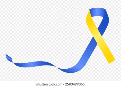 Vector illustration of Down Syndrome ribbon on transparent background