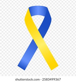 Vector illustration of Down Syndrome ribbon on transparent background