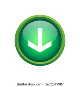 ilustración vectorial del botón de descarga en color verde