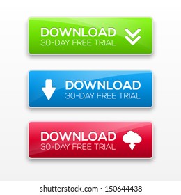 Vector illustration of download buttons.