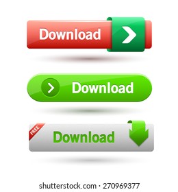 Vector illustration of download buttons.