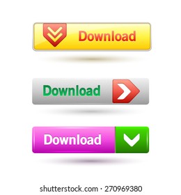 Vector illustration of download buttons.