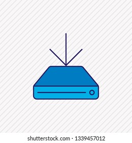 Vector illustration of download icon colored line. Beautiful internet element also can be used as hdd downloading icon element.