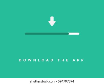 vector illustration of download progress with 'download the app' message