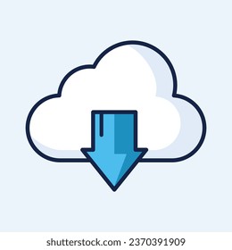 Vector illustration of downloading icon.