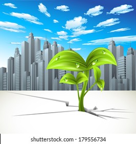 Vector illustration of downtown district. 