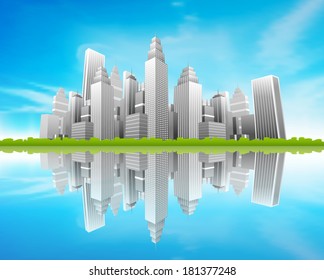 Vector illustration of downtown district.