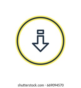 Vector Illustration Of Downward Outline. Beautiful Direction Element Also Can Be Used As Down  Element.