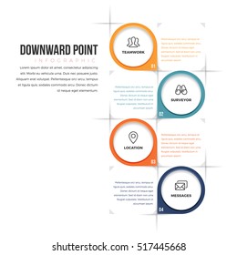 Vector Illustration Of Downward Point Infographic Design Element.