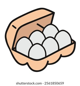 vector illustration of a dozen of eggs, egg dozen drawing, ingredients for cooking, baking. groceries.