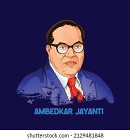 Ilustración vectorial del Dr. Bhimrao Ambedkar, Ambedkar Jayanti, 14 de abril, celebración del Día de la Babasaheb en India 