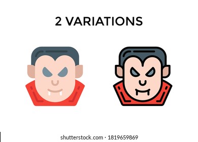 Ilustración vectorial del icono o logotipo dracula. Usar un estilo de diseño de color plano y lineal. 