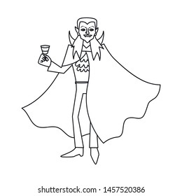 Vector illustration of dracula and vampire logo. Set of dracula and costume vector icon for stock.