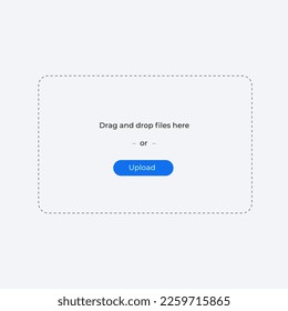 Ilustración vectorial arrastrar y soltar archivos. Cargar interfaz de archivo