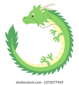 Vector illustration of dragon. 2024, New Year's card, New Year