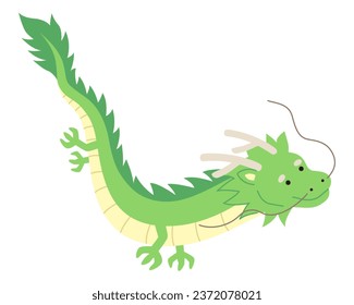 Vector illustration of dragon. 2024, New Year's card, New Year