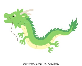 Ilustración vectorial del dragón. 2024, tarjeta de Año Nuevo, Año Nuevo