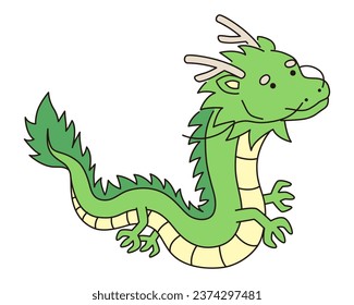 Vector illustration of dragon. 2024, New Year's card, New Year
