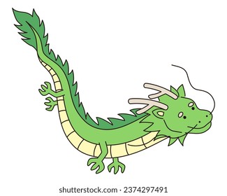 Vector illustration of dragon. 2024, New Year's card, New Year