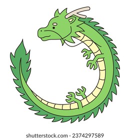 Vector illustration of dragon. 2024, New Year's card, New Year