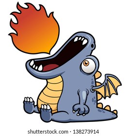 Vector illustration of dragon cartoon