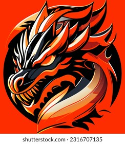 vector illustration of dragon cartoon logo
