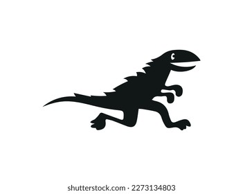 
vector illustration. dragon or dinosaur running or running. simple icon. animal. dino